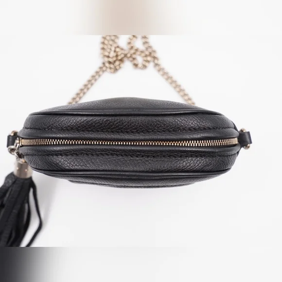 CD07 💖 GUCCI Metallic Pebbled Calfskin Mini Soho Chain Bag - Picture 2 of 15